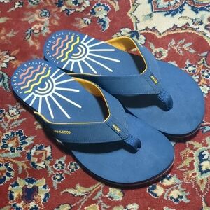 NEW Reef Navy Blue Flip Flops Life Is Good Size 12